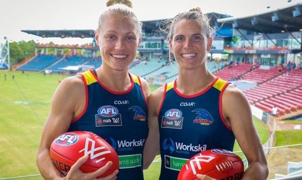 crows-captains140.jpg Erin Phillips and Chelsea Randall will share the captaincy of the Crows' AFLW team. Picture: AFC.com.au - ${keywords}